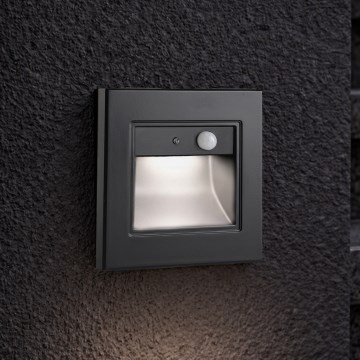 Brilagi - Luminaire d'escalier LED avec détecteur STEP LIGHT LED/1,5W/230V IP44 noir