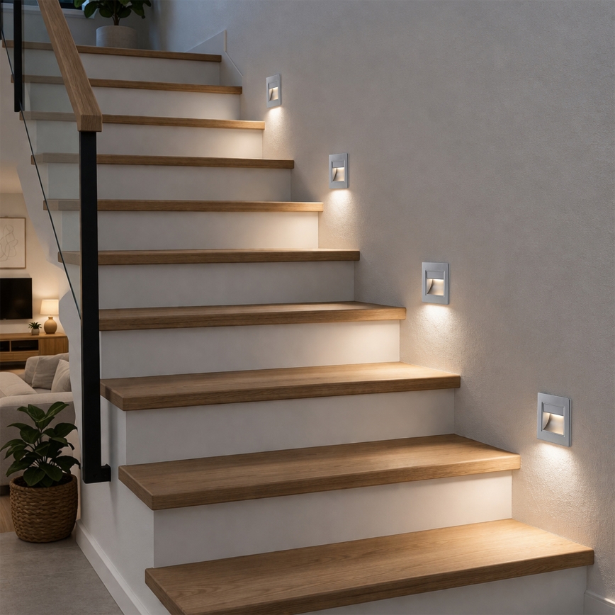 Brilagi - luminaire d'escalier LED STEP LIGHT LED/1,5W/230V IP44 argenté