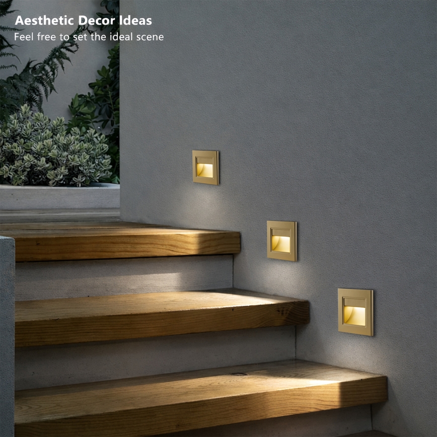 Brilagi - Luminaire d'escalier LED STEP LIGHT LED/1,5W/230V IP44 doré