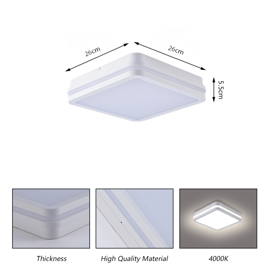 Brilagi - Luminaire d'extérieur à LED avec détecteur BENE LED/24W/230V 26x26 cm blanc IP54