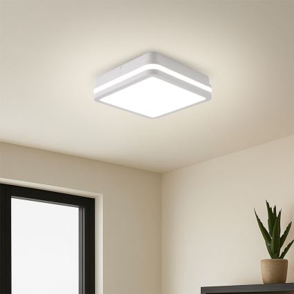 Brilagi - Luminaire d'extérieur LED avec détecteur BENE LED/18W/230V 22x22 cm blanc IP54