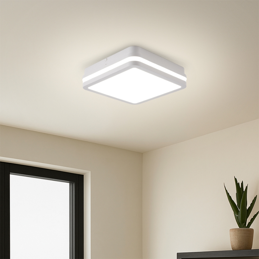 Brilagi - Luminaire d'extérieur LED avec détecteur BENE LED/18W/230V 22x22 cm blanc IP54