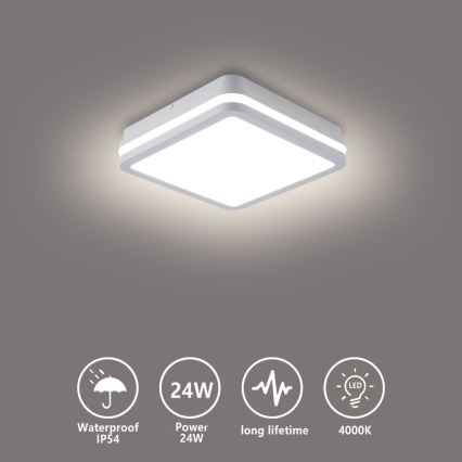 Brilagi - Luminaire d'extérieur LED BENE LED/24W/230V 26x26 cm blanc IP54