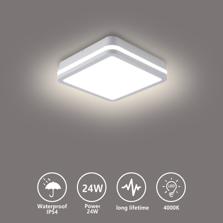 Brilagi - Luminaire d'extérieur LED BENE LED/24W/230V 26x26 cm blanc IP54