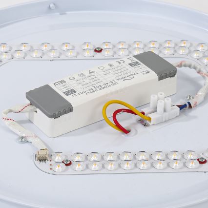 Brilagi - Plafonnier LED dimmable WOODROUND, 30 W, 230 V, 3000–6000 K, Ø 40 cm, finition bois, IRC 90 + télécommande