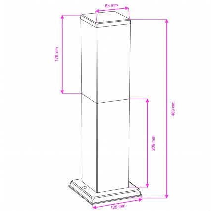 Brilagi - Luminaire extérieur NOVA 1xE27/15W/230V 40 cm IP44 marron