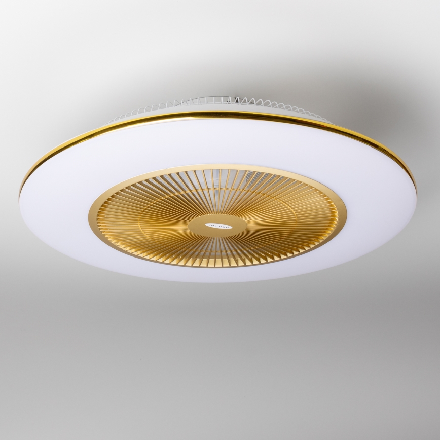 Brilagi - Luminaire LED à intensité variable avec ventilateur AURA LED/38W/230V 3000-6000K doré + télécommande