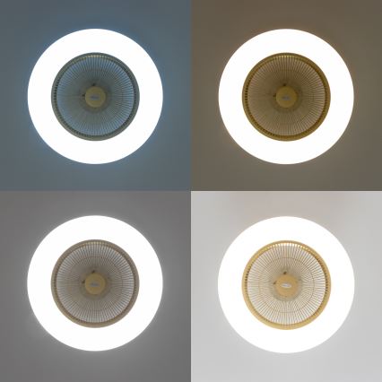 Brilagi - Luminaire LED à intensité variable avec ventilateur AURA LED/38W/230V 3000-6000K doré + télécommande