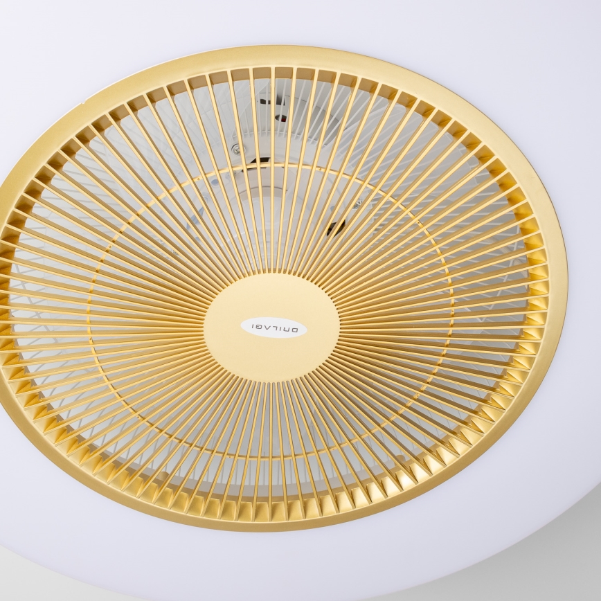 Brilagi - Luminaire LED à intensité variable avec ventilateur AURA LED/38W/230V 3000-6000K doré + télécommande