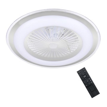 Brilagi - Luminaire LED à intensité variable avec ventilateur RONDA LED/48W/230V 3000-6000K argenté+ télécommande