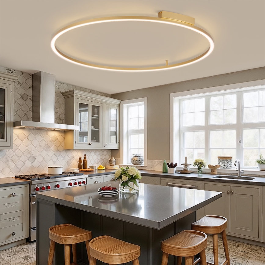 Brilagi - Plafonnier LED dimmable PORTOFINO LED/85W/230V 3000–6000K Ø 120 cm doré + télécommande