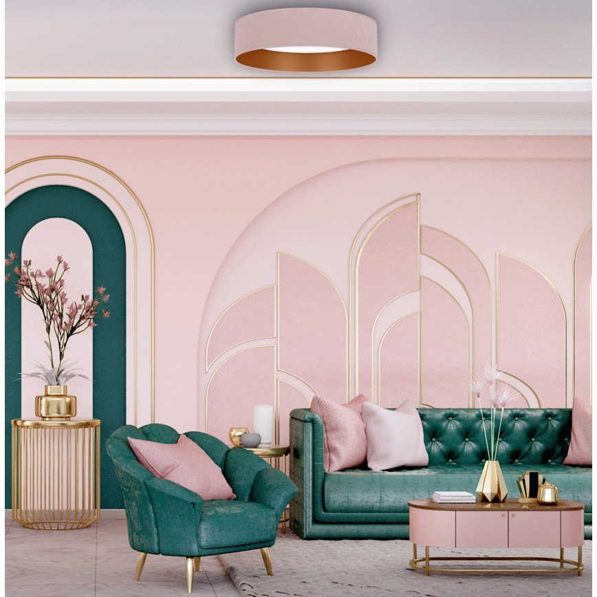 Brilagi - Plafonnier à intensité variable LED VELVET SMART LED/24W/230V d. 45 cm 2700-6500K Wi-Fi Tuya rose/doré + télécommande
