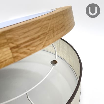 Brilagi - Luminaire LED BELLADONNA LED/36W/230V Ø 50 cm crème/chêne