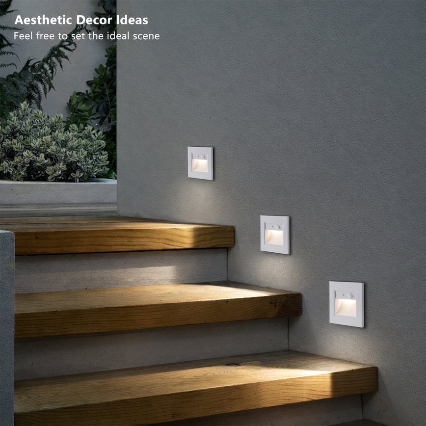 Brilagi - Luminaire LED pour escalier avec capteur STEP LIGHT LED/1,5W/230V IP44 blanc