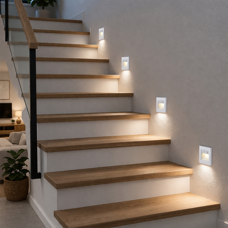 Brilagi - Luminaire LED pour escalier avec capteur STEP LIGHT LED/1,5W/230V IP44 blanc