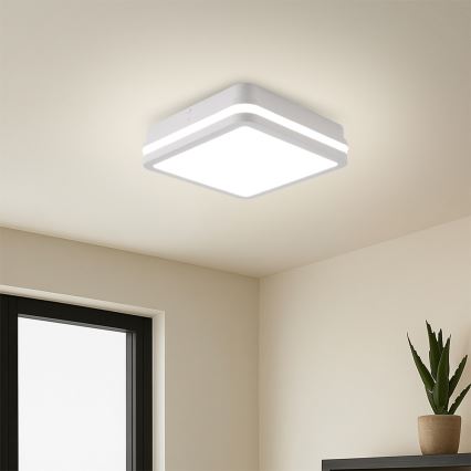 Brilagi - Luminaire LED d'extérieur avec détecteur BENE LED/24W/230V 26x26 cm blanc IP54
