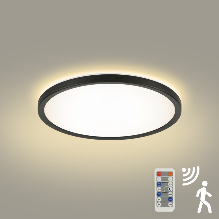 Brilagi - Luminaire LED dimmable avec capteur de mouvement et crépuscule ULTRA SLIM LED/18W/230V Ø 30 cm + télécommande