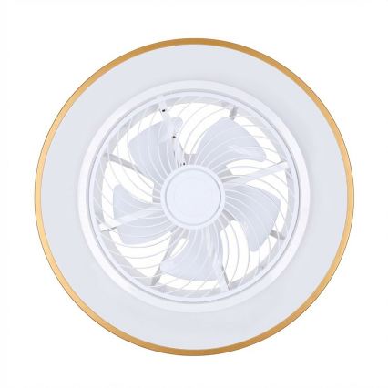 Brilagi - Plafonnier LED dimmable avec ventilateur LED/38W/230V 3000-6500K Ø 50 cm doré + télécommande