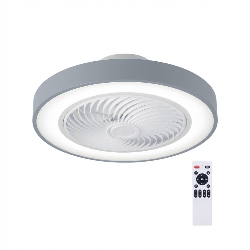 Brilagi - Plafonnier LED dimmable avec ventilateur 38W/230V 3000-6500K Ø 50 cm gris + télécommande