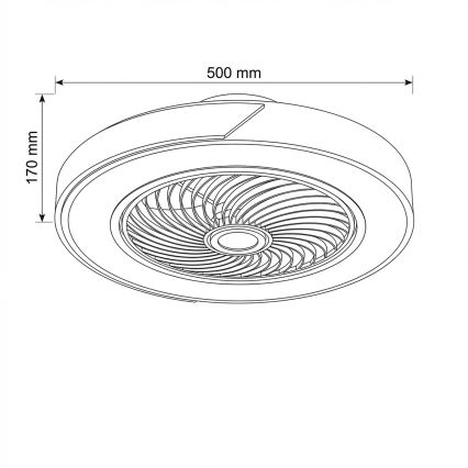 Brilagi - Plafonnier LED dimmable avec ventilateur LED/38W/230V 3000-6500K Ø 50 cm rose/chêne + télécommande