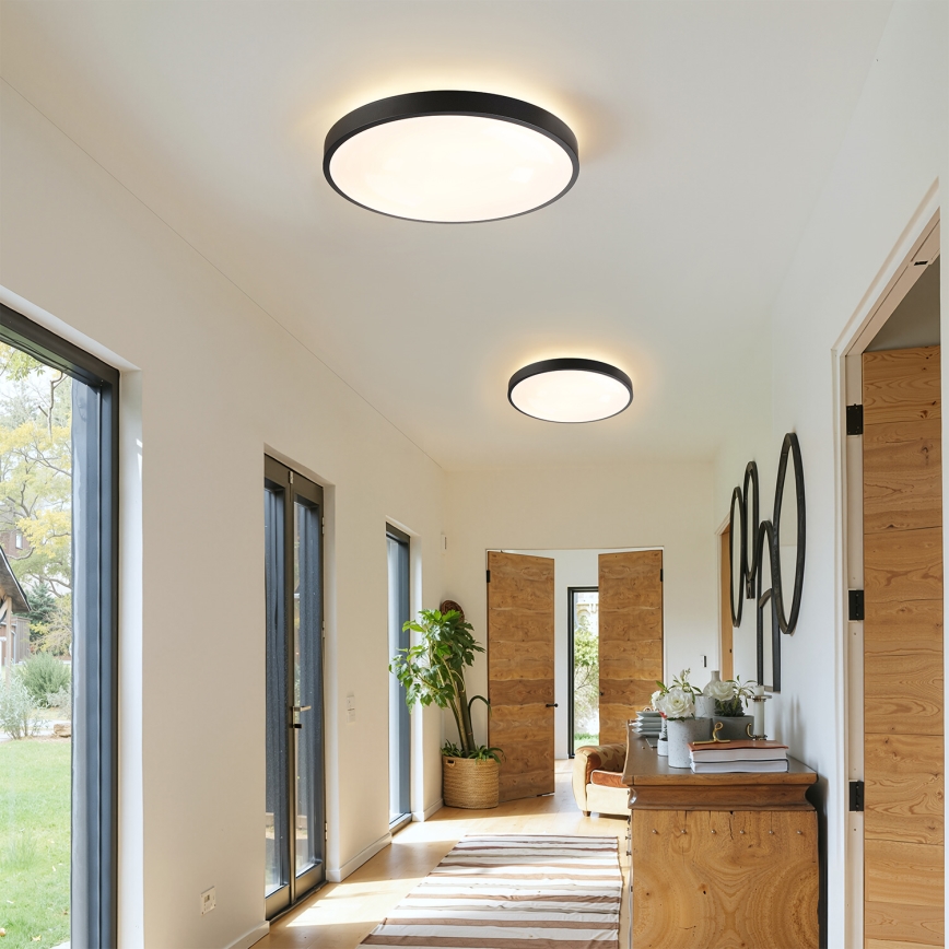 Brilagi - Plafonnier LED dimmable GLASS POOL DOUBLE LED/48W/230V 3000-6000K 40 cm noir + télécommande
