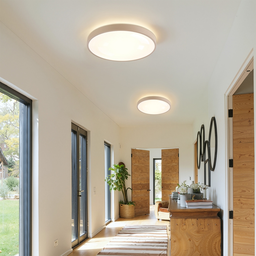 Brilagi - Plafonnier LED dimmable GLASS POOL DOUBLE LED/48W/230V 3000-6000K 40 cm beige + télécommande