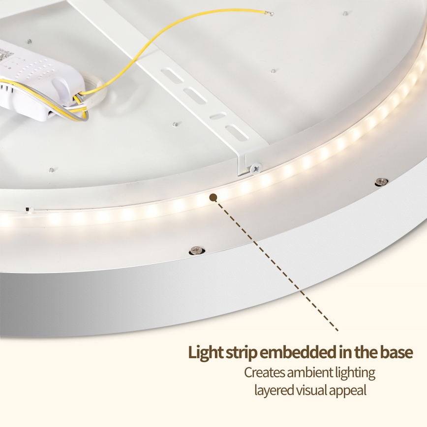 Brilagi - Plafonnier LED dimmable GLASS POOL DOUBLE LED/48W/230V 3000-6000K 40 cm blanc + télécommande