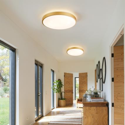 Brilagi - Plafonnier LED dimmable GLASS POOL DOUBLE LED/48W/230V 3000-6000K 40 cm doré + télécommande