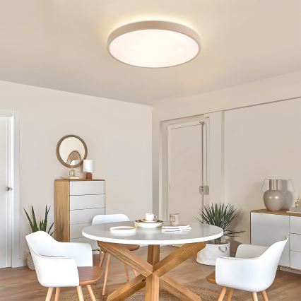 Brilagi - Plafonnier LED gradable GLASS POOL DOUBLE LED/60W/230V 3000-6000K 50 cm beige + télécommande