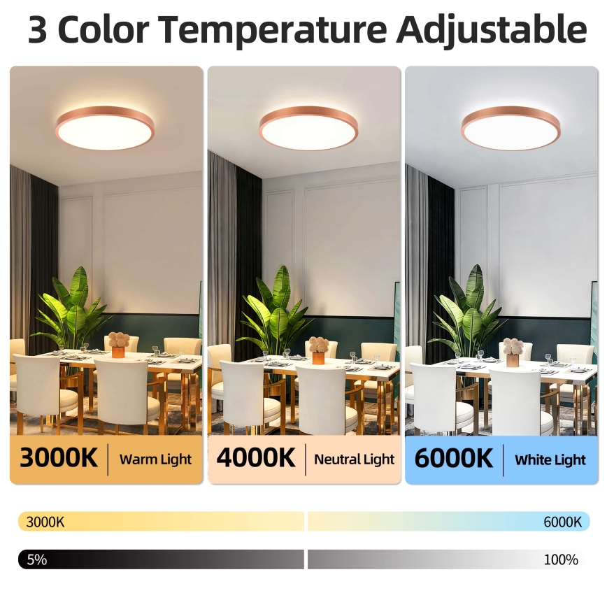 BRILAGI - LED plafonnier dimmable GLASS POOL DOUBLE LED/60W/230V Ø 50 cm cuivré + télécommande