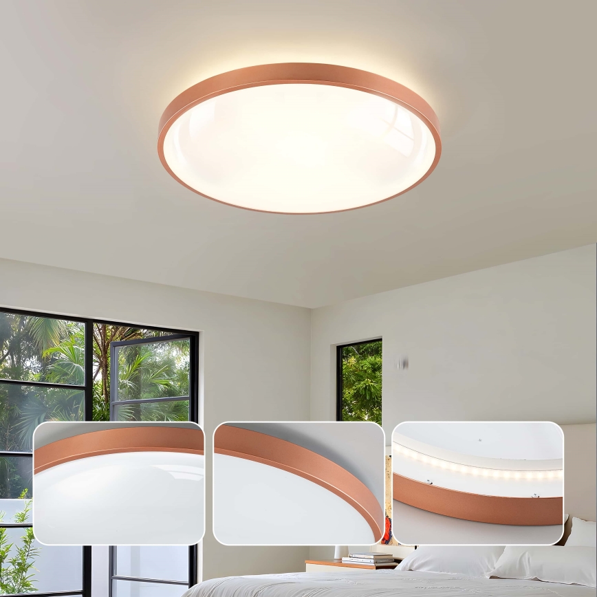 BRILAGI - LED plafonnier dimmable GLASS POOL DOUBLE LED/60W/230V Ø 50 cm cuivré + télécommande
