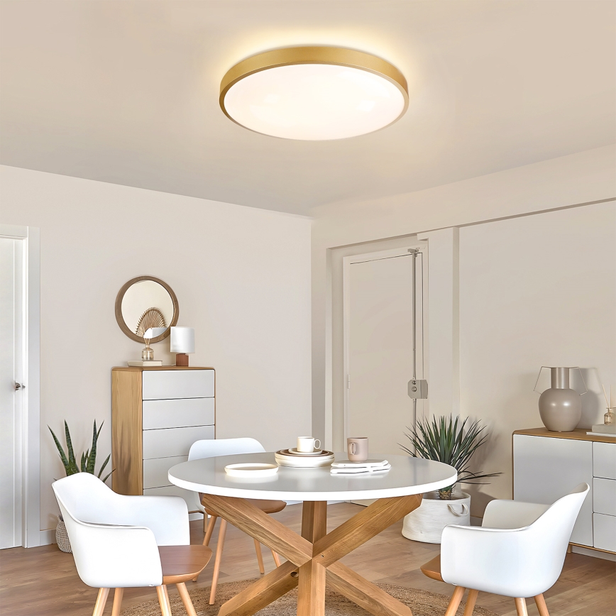 Brilagi - Plafonnier LED dimmable GLASS POOL DOUBLE LED/60W/230V 3000-6000K 50 cm doré + télécommande