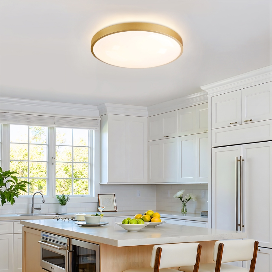 Brilagi - Plafonnier LED dimmable GLASS POOL DOUBLE LED/60W/230V 3000-6000K 50 cm doré + télécommande