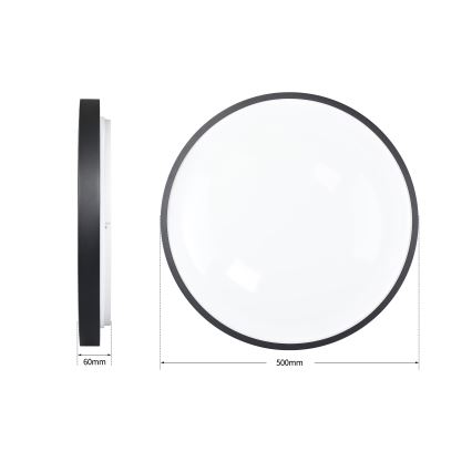 Brilagi - Plafonnier LED dimmable GLASS POOL DOUBLE LED/60W/230V 3000-6000K 50 cm noir + télécommande