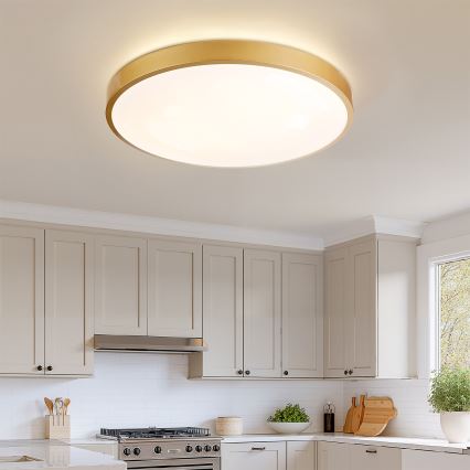 Brilagi - Plafonnier LED dimmable GLASS POOL DOUBLE LED/80W/230V 3000-6000K 60 cm doré + télécommande