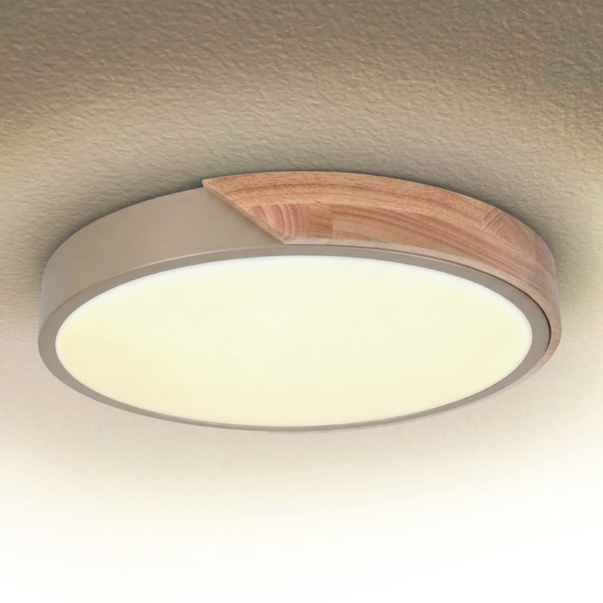 BRILAGI - Plafonnier LED dimmable PILANA LED/48W/230V 3000-6500K chêne/beige Ø 40 cm + télécommande