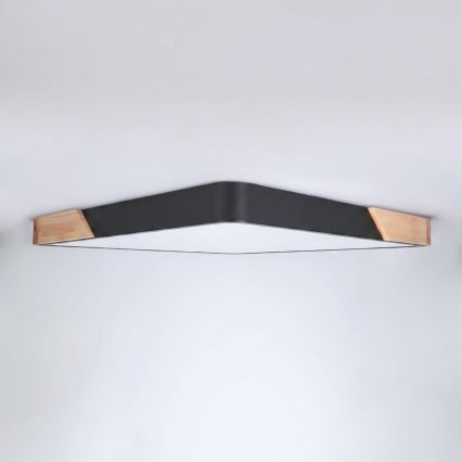Brilagi - Plafonnier LED dimmable PILANA LED/48W/230V 3000-6500K chêne/noir 56x56 cm + télécommande