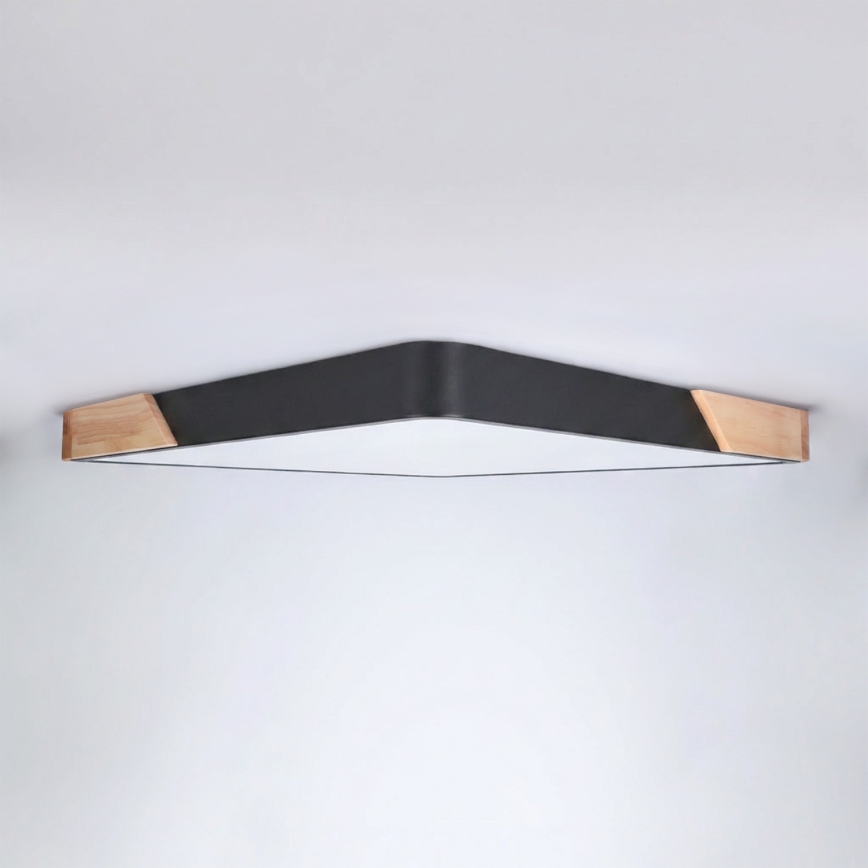 Brilagi - Plafonnier LED dimmable PILANA LED/48W/230V 3000-6500K chêne/noir 56x56 cm + télécommande