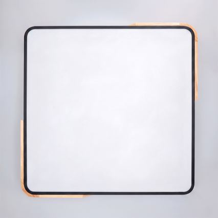 Brilagi - Plafonnier LED dimmable PILANA LED/48W/230V 3000-6500K chêne/noir 56x56 cm + télécommande