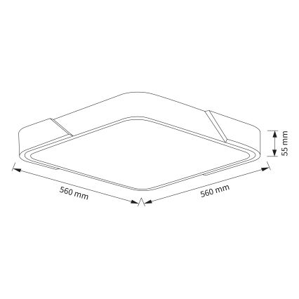 Brilagi - Plafonnier LED dimmable PILANA LED/48W/230V 3000-6500K chêne/noir 56x56 cm + télécommande