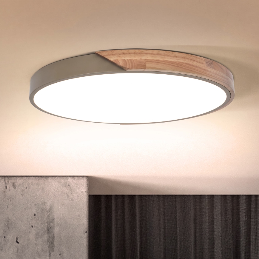 BRILAGI - LED Plafonnier dimmable PILANA LED/60W/230V 3000-6500K chêne/beige Ø 60 cm + télécommande
