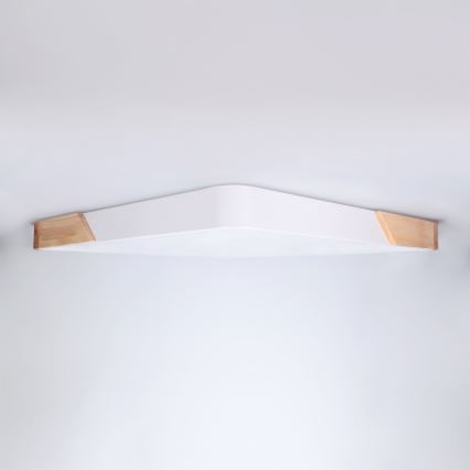 Brilagi - Plafonnier LED dimmable PILANA LED/60W/230V 3000-6500K chêne/blanc 56x56 cm + télécommande