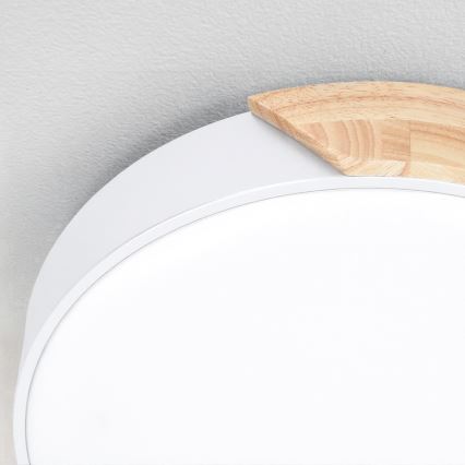 Brilagi - Plafonnier LED dimmable PILANA LED/60W/230V 3000–6500K chêne/blanc Ø 60 cm + télécommande