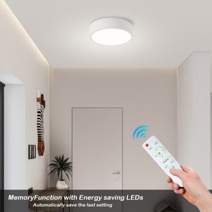 Brilagi - Plafonnier LED dimmable POOL LED/18W/230V 3000-6000K 20 cm blanc + télécommande