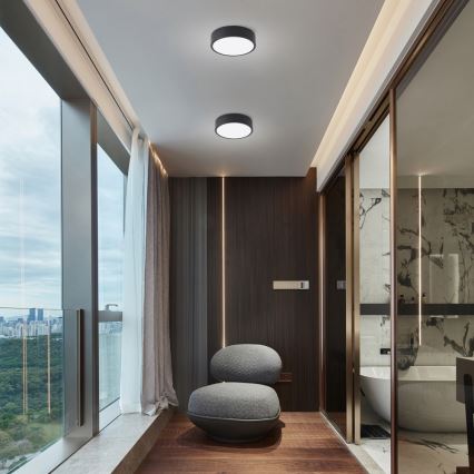 Brilagi - Plafonnier LED dimmable POOL LED/18W/230V 3000-6000K 20 cm noir + télécommande