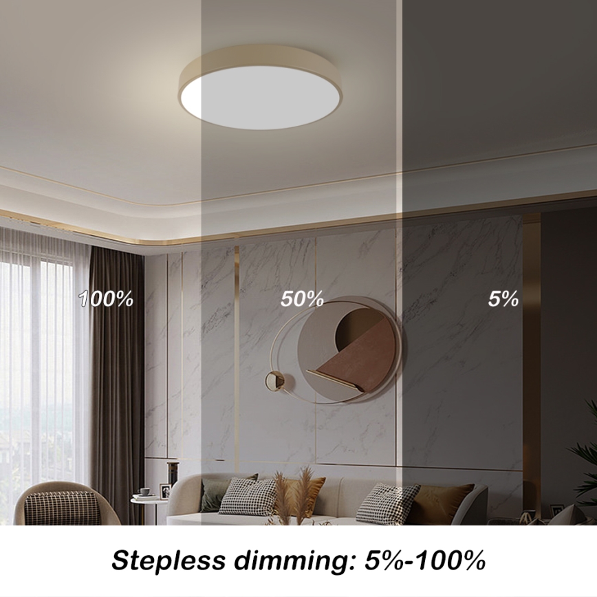 Brilagi - Plafonnier LED dimmable POOL LED/60W/230V 3000–6000K Ø 60 cm beige + télécommande