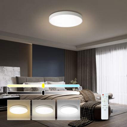 Brilagi - Plafonnier LED dimmable POOL LED/60W/230V 3000-6000K diam. 60 cm blanc + télécommande