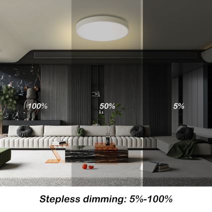Brilagi - Plafonnier LED dimmable POOL LED/60W/230V 3000-6000K diam. 60 cm blanc + télécommande