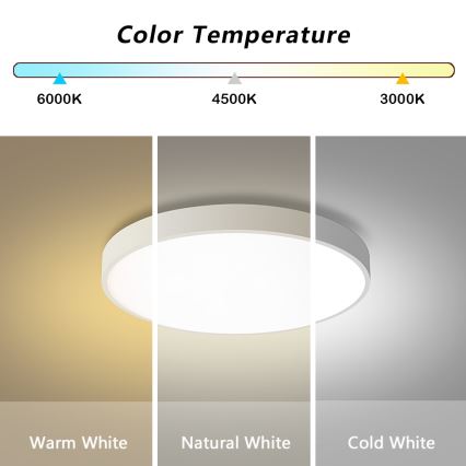 Brilagi - Plafonnier LED dimmable POOL LED/60W/230V 3000-6000K diam. 60 cm blanc + télécommande