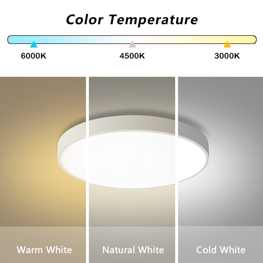 Brilagi - Plafonnier LED dimmable POOL LED/60W/230V 3000-6000K diam. 60 cm blanc + télécommande